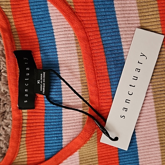 *NWT* Sanctuary Act Natural Ribbed Bodycon Dress - Picture 5 of 8